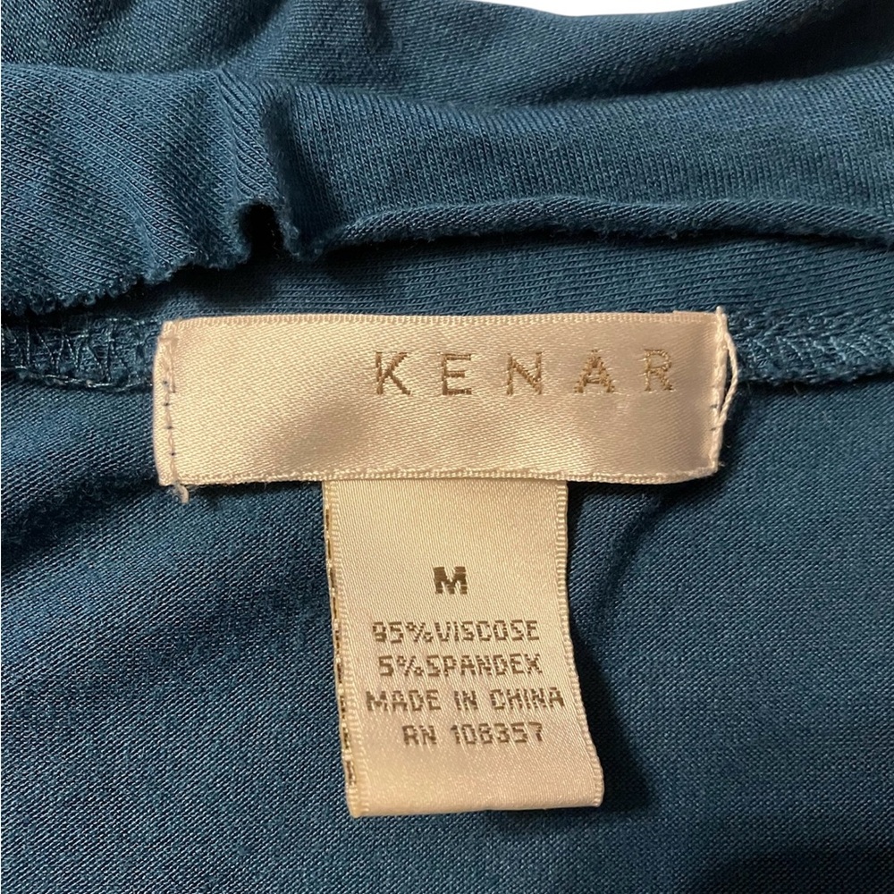 Kenar Teal Ruched Women's Blouse - Picture 4 of 5